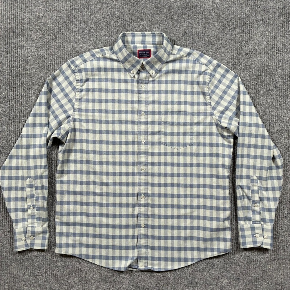 UNTUCKit Mens Button Down Shirt Size XL Flannel Check Casual Stretch Long Sleeve